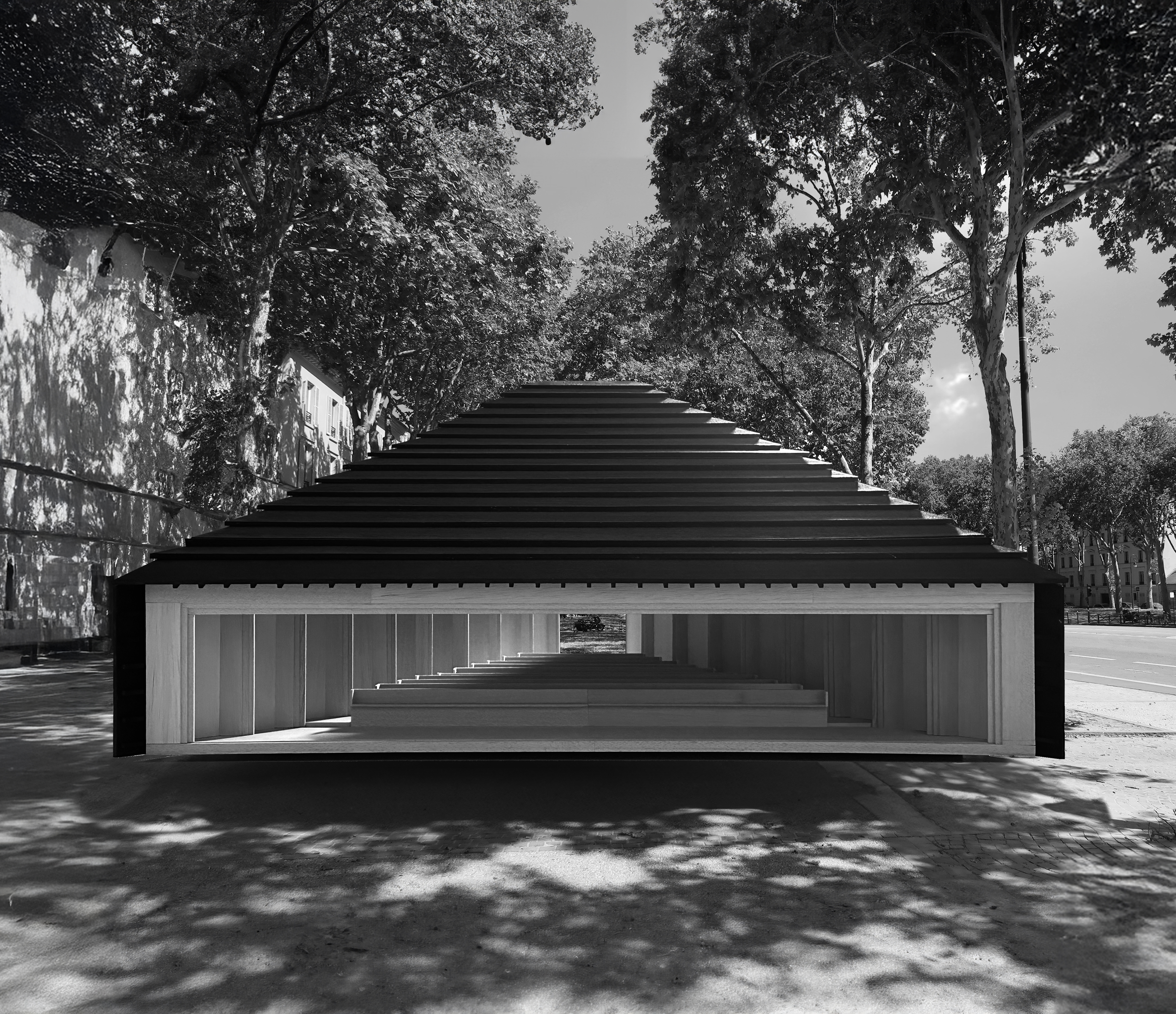 Perspective du pavillon La Petite Agora de la Métropole du Grand Paris