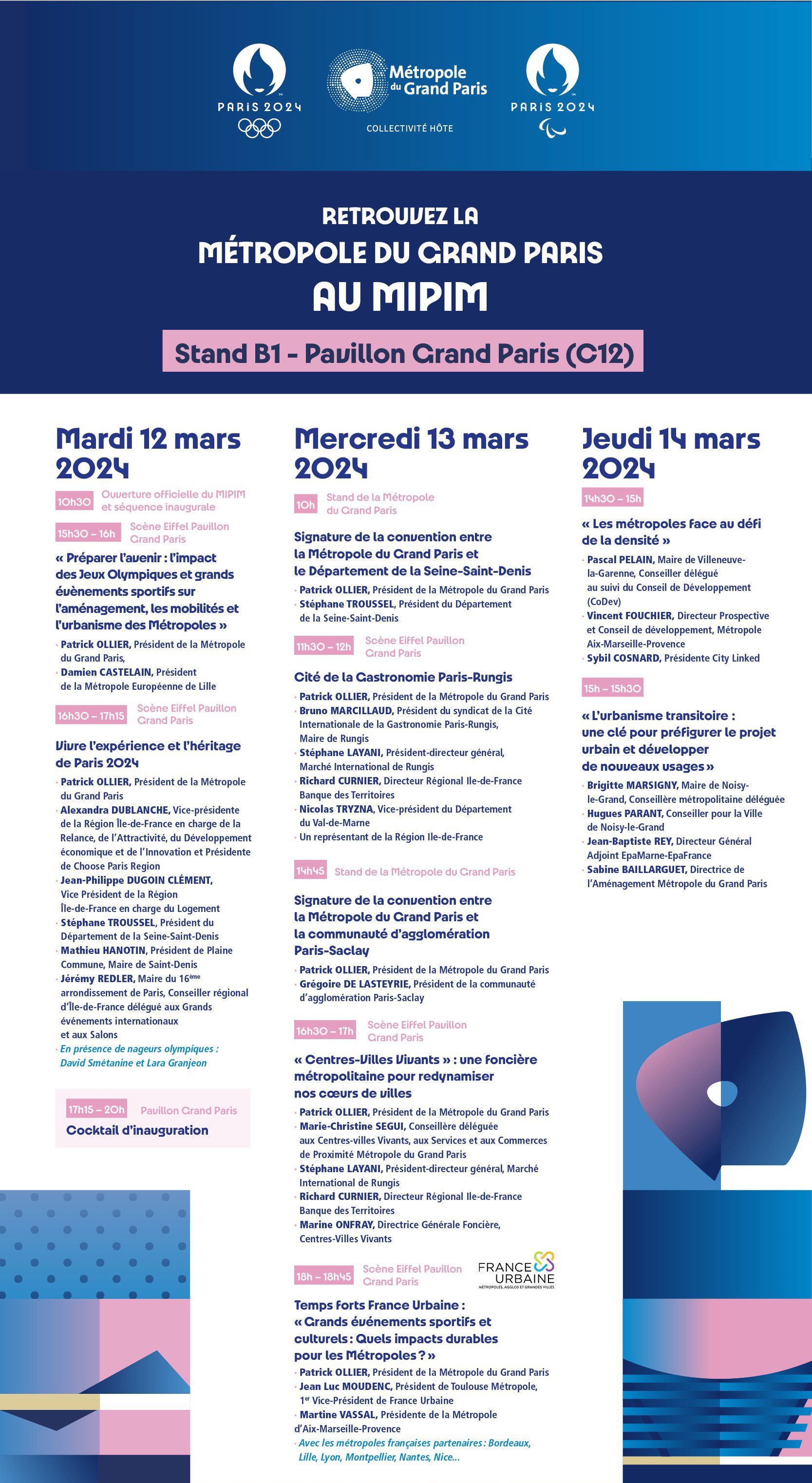 Programme MIPIM 2024