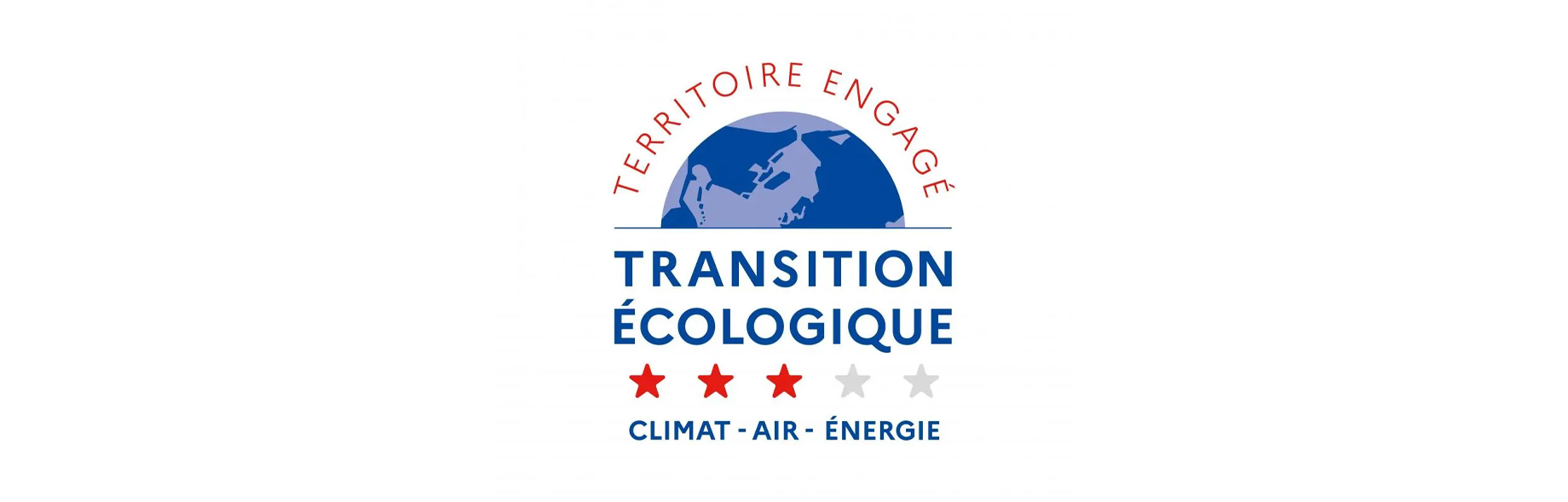 Territoire engagé : Transition écologique, 3 étoiles sur 5. Climat, air, énergie.